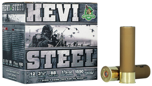 HEVI-Shot HS65088 HEVI-Steel  12Gauge 3.50" 1 3/8oz BBShot 25 Per Box/10 Case