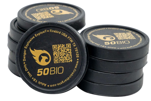 Firebird USA 50BIO 50BIO  Moving Trajectory/Static White Smoke Universal Firearm 50mm 10 Pk.