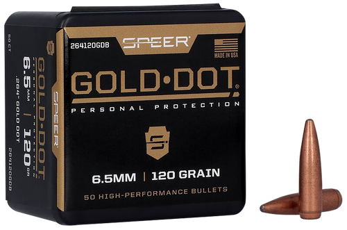 Speer 264120GDB Gold Dot  264Cal 120gr Bonded Soft Point 50 Per Box/20 Case