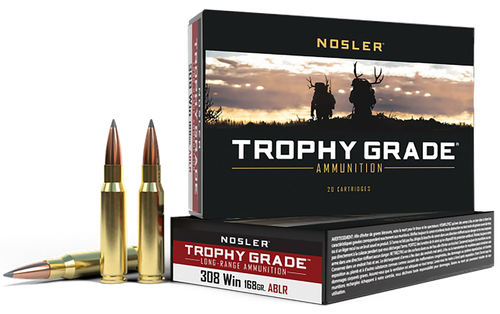 Nosler 60101 Trophy Grade Long-Range 308Win 168gr Nosler Spitzer AccuBond Long Range 20 Per Box/10 Case