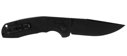 S.O.G SOG15380157 SOG-TAC Auto 3.43" Folding Plain Black TiNi Cryo D2 Steel Blade Black Micro-Textured Anodized Aluminum Handle Includes Pocket Clip