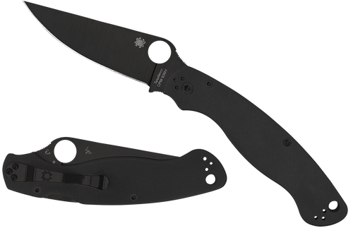 Spyderco C36GPBK2 Military 2  4" Folding Plain Black DLC CPM S30V SS Blade/ Black Textured G10 Handle Includes Pocket Clip