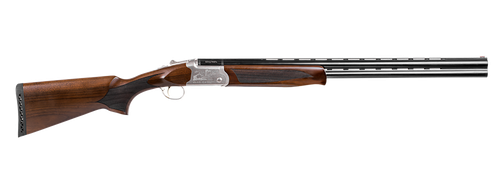 Girsan  Balikli Blue Label 12 Gauge Break Open 2.50" 2rd 28" Blue Polished Over/Under Vent Rib Barrel, Engraved Silver Aluminum Receiver, Fixed Turkish Walnut Stock, 5 Mobil Chokes