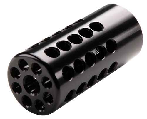 Tactical Solutions 1022CMPBLK X-Ring Compensator Black Gloss Aluminum with 1/2"-28 tpi Threads, .920" Diameter & 360 Degree Ports for 22 LR Ruger 10/22