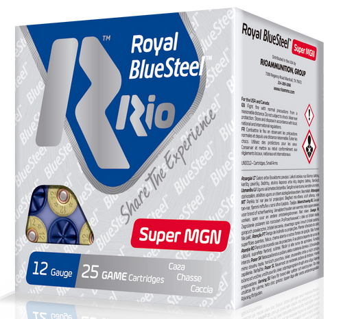 Rio Ammunition RBSSM402 BlueSteel Royal 12Gauge 3.50" 1 3/8oz 2Shot 25 Per Box/10 Case