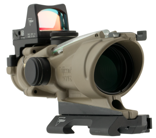 Trijicon 100554 ACOG ECOS Combo Flat Dark Earth 4x32mm Illuminated Green Crosshair .223/5.56 BDC Reticle