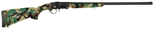 Charles Daly 930335 101  Compact 20 Gauge Break Open 3" 1rd 26" Black Steel Single Shot Barrel & Receiver, Fixed Woodland Camo Synthetic Stock, Beretta/Benelli Mobil Choke System