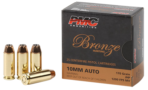 PMC 10B Bronze  10mmAuto 170gr Jacketed Hollow Point 25 Per Box/20 Case