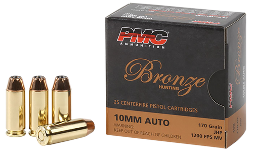 PMC 10B Bronze  10mmAuto 170gr Jacketed Hollow Point 25 Per Box/20 Case
