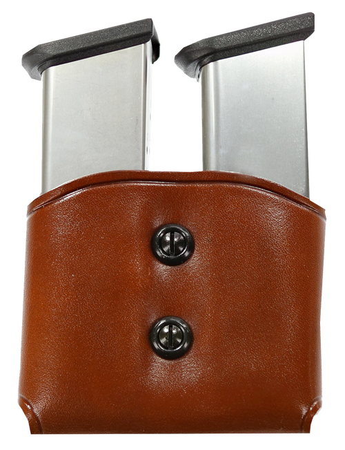 Galco DMC26 DMC Mag Carrier Double Tan Leather Belt Loop 45 ACP Belts 1.50-1.75" Wide Compatible w/ Single Stack Compatible w/ Sig P220 Compatible w/ 1911