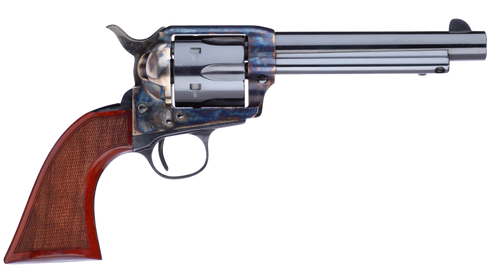 Taylors & Company 555138 1873 Cattleman Gunfighter 357 Mag Caliber with 5.50" Blued Finish Barrel, 6rd Capacity Blued Finish Cylinder, Color Case Hardened Finish Steel Frame & Walnut Army Size Grip