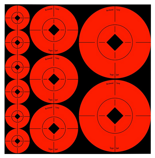 Birchwood Casey 33928 Target Spots  Self-Adhesive Paper Black/Orange Bullseye 60 Pack