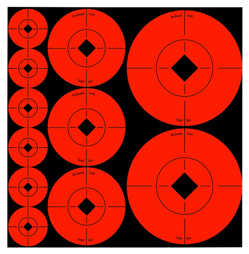 Birchwood Casey 33928 Target Spots  Self-Adhesive Paper Black/Orange Bullseye 60 Pack