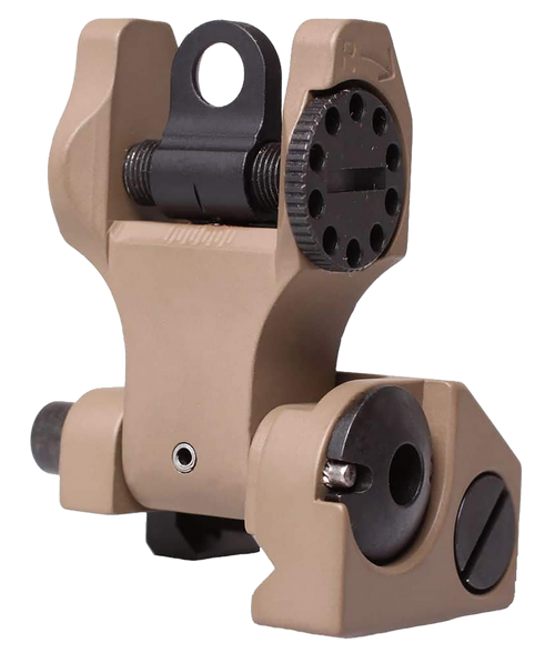 Troy Ind SSIGFBSROFT00 Rear Folding BattleSight Round  Flat Dark Earth Folding for AR-15