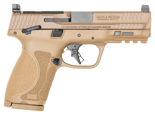 Smith & Wesson 13573 M&P M2.0  Compact 9mm Luger 15+1 4" Stainless Steel Barrel & Optic Cut/Serrated Stainless Steel Slide, Flat Dark Earth Polymer Frame w/Picatinny Rail