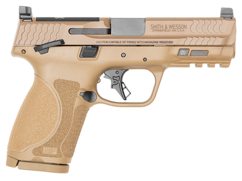 Smith & Wesson 13573 M&P M2.0  Compact 9mm Luger 15+1 4" Stainless Steel Barrel & Optic Cut/Serrated Stainless Steel Slide, Flat Dark Earth Polymer Frame w/Picatinny Rail