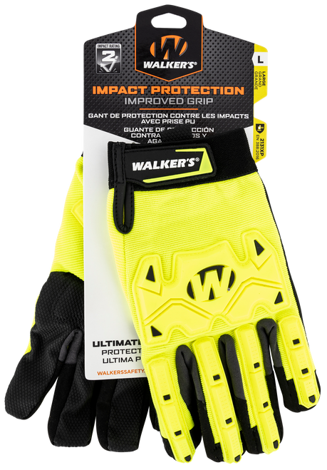Walker's GWPSFHVFFPUIL2SM Cold Weather Impact Protection Black/Yellow Synthetic Leather Small