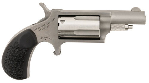 North American Arms 22MGRCHSS Mini-Revolver Carry Combo Sports South Exclusive 22 WMR 5 Shot 1.63" Stainless Steel Barrel, Frame & Cylinder, Black Rubber Grip, Exposed Hammer, Side Carry Holster