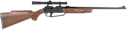 Daisy 992880603 Powerline 880 Pump Pneumatic 177 1 Pellet/50 BB Shot Molded w/Checkering & Woodgrain Black Receiver Powerline Fixed Monte Carlo Stock
