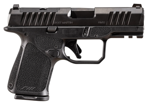 Rost Martin RM1SBLKOSP RM1C  Sub-Compact Frame 9mm Luger 15+1 3.60" Black Match Grade Barrel, Black Tenifer Optic Ready/Serrated Steel Slide, Black Polymer Frame w/Picatinny Rail, Textured Grip