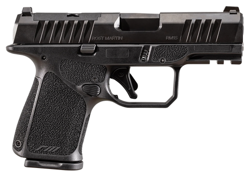 Rost Martin RM1SBLKOSP RM1C  Sub-Compact Frame 9mm Luger 15+1 3.60" Black Match Grade Barrel, Black Tenifer Optic Ready/Serrated Steel Slide, Black Polymer Frame w/Picatinny Rail, Textured Grip