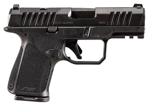 Rost Martin RM1SBLKOSP RM1C  Sub-Compact Frame 9mm Luger 15+1 3.60" Black Match Grade Barrel, Black Tenifer Optic Ready/Serrated Steel Slide, Black Polymer Frame w/Picatinny Rail, Textured Grip