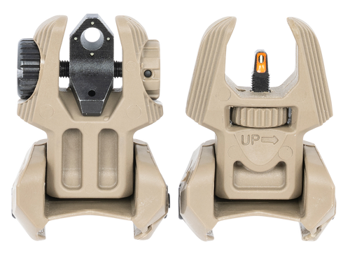 Meprolight USA 403440 FRBS Sight Set Desert Tan AR-15 Flip Up Orange Tritium Front/Green Tritium Rear