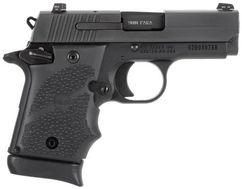 Sig Sauer 9389BRGAMBI P938 Micro-Compact BRG 9mm Luger 3" 7+1 Black Nitron Stainless Steel Black Hogue Rubber Grip