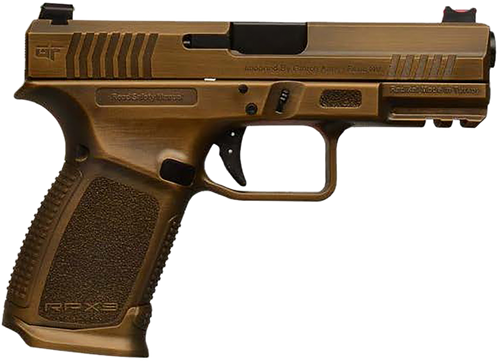 Gforce Arms GFRPX3C9BNZ Exodus  9mm Luger 15+1 4.02" Black Steel Barrel, Bronze Cerakote Serrated Steel Slide, Bronze Cerakote Polymer Frame w/Accessory Rail, Textured Grip