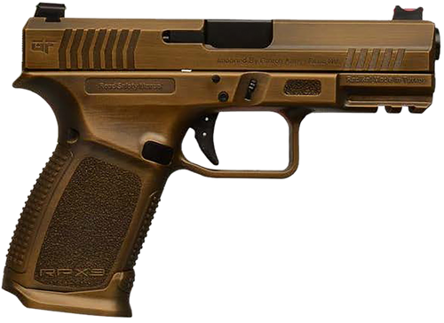 Gforce Arms GFRPX3C9BNZ Exodus  9mm Luger 15+1 4.02" Black Steel Barrel, Bronze Cerakote Serrated Steel Slide, Bronze Cerakote Polymer Frame w/Accessory Rail, Textured Grip