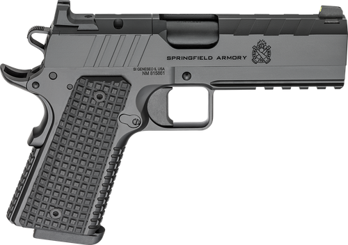Springfield Armory PX9227LAOS 1911 Emissary 9mm 9+1 4.25" Stainless Steel Barrel Optic Ready Black Carbon Steel Slide VZ Grips Thin-Line G10 Grip