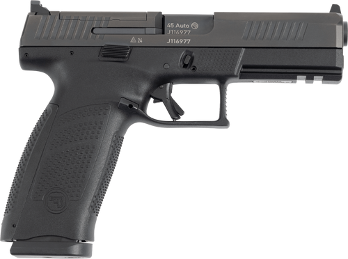 CZ-USA 91591 P-10 F Full Size Frame 45 ACP 13+1 4.50" Black Steel Barrel, Optic Ready/Serrated Black Polymer Frame w/Picatinny Rail, Textured Grip