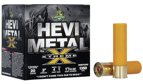 HEVI-Shot HS39202 HEVI-Metal Extreme 20Gauge 3" 1 1/16oz Steel/Tungsten 4/1Shot 25 Per Box/10 Case