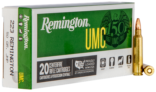 Remington Ammunition 23812 UMC  223Rem 50gr Jacketed Hollow Point 20 Per Box/10 Case