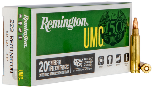 Remington Ammunition 23812 UMC  223Rem 50gr Jacketed Hollow Point 20 Per Box/10 Case