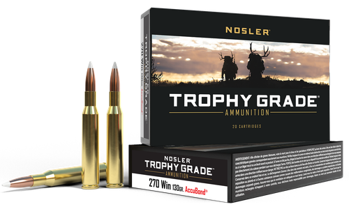 Nosler 60025 Trophy Grade  270Win 130gr Nosler AccuBond 20 Per Box/10 Case