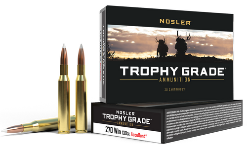 Nosler 60025 Trophy Grade  270Win 130gr Nosler AccuBond 20 Per Box/10 Case