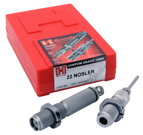 Hornady 546207 Custom Grade Series III 2 Die Set for 22 Nosler Includes Sizing Seater