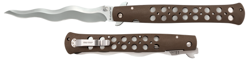 Cold Steel CS-26SXK6 Ti-Lite  6" Folding Plain Kris AUS 10A Steel Blade/ Black Griv-Ex Handle