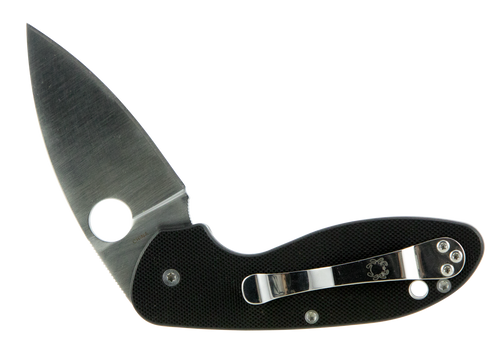 Spyderco C216GP Efficient  2.98" Folding Drop Point Plain 8Cr13MoV SS Blade Black G10 Handle Includes Pocket Clip