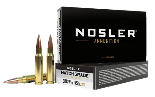 Nosler 60132 Match Grade RDF 308Win 175gr RDF Hollow Point Boat Tail 20 Per Box/10 Case