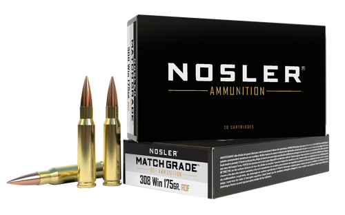 Nosler 60132 Match Grade RDF 308Win 175gr RDF Hollow Point Boat Tail 20 Per Box/10 Case