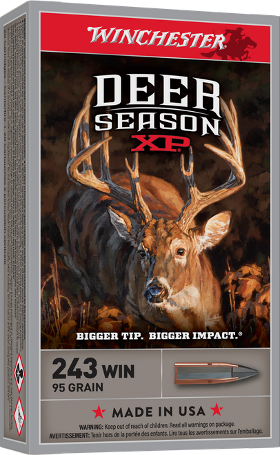 Winchester Ammo X243DS Deer Season XP 243Win 95gr Extreme Point 20 Per Box/10 Case