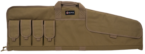 GPS Bags SRC42FDE Single Rifle Case Flat Dark Earth 600D Polyester w/ Mag Pouch Lockable Zippers & Fleece-Lining