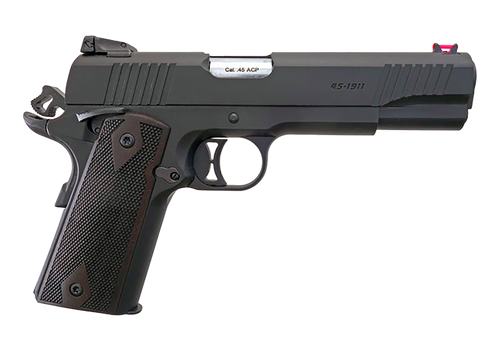 T R Imports 191145BLACK 1911 45 ACP 7+1 Overall Black, Black Polymer Grip