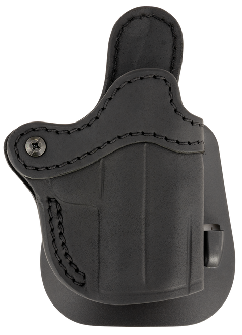 1791 Gunleather ORPDHCSBLR Paddle Holster Optic Ready OWB Size Compact Black Leather Compatible w/Glock 43/Taurus GX4/Sig P365, Paddle Mount, Right Hand