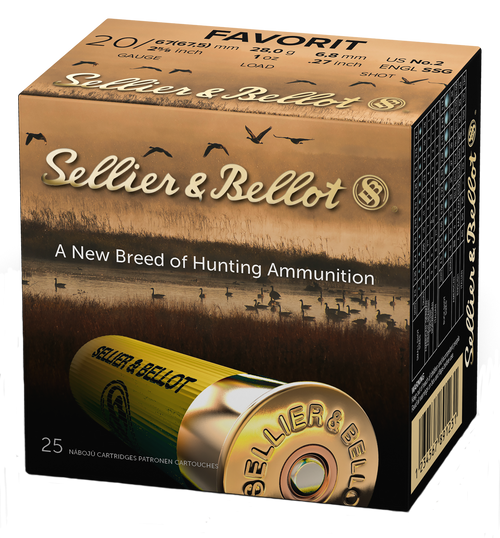 Sellier & Bellot SB20BSA Hunting  20Gauge 2.63" 12Pellets 1oz 2Shot 25 Box/10 Case