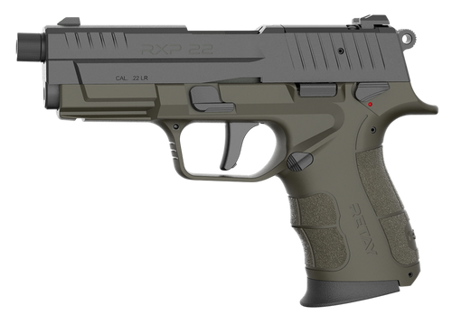 Retay USA RXP22ODBLKS10TH RXP 22 LR 10+1 4" Threaded Barrel, Black Cerakote Optic Ready/Serrated Slide, OD Green Cerakote Polymer Frame w/Accessory Rail, RMR/RMSc Footprint