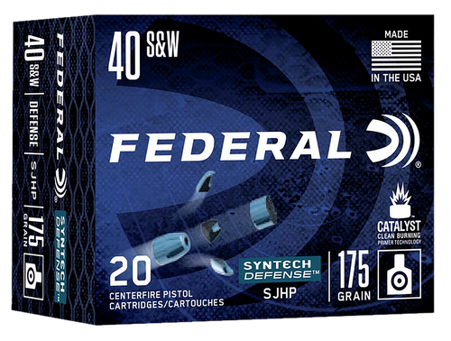 Federal S40SJT1 Syntech Defense 40S&W 175gr Segmented Jacketed Hollow Point 20 Per Box/10 Case