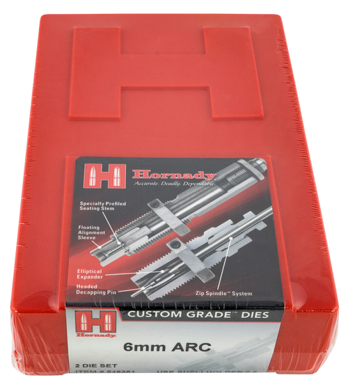 Hornady 546251 Custom Grade Series III 2 Die Set for 6mm ARC Includes Sizing Seater